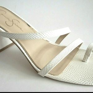 Jessica Simpson White Strappy block heel Sandals